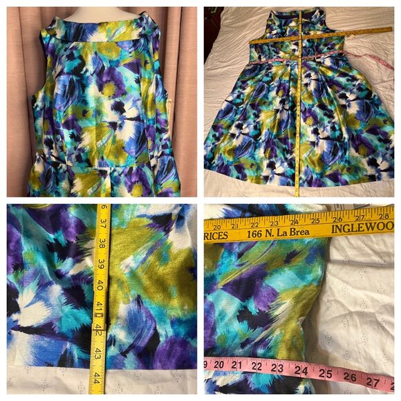 NWT Kim Rogers Women Plus  24W Water Color Sleeveless Dress Midi Career Event - Picture 12 of 16